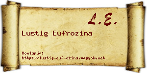 Lustig Eufrozina névjegykártya